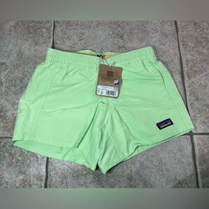 NWT Patagonia Salamander Green Kids Baggies Shorts 4” unlined